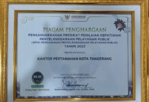 Tangerang Kota Raih Piagam Predikat Kepatuhan BPNPelayanan Publik Dengan Nilai Tertinggi