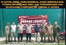 Kapolsek Cibungbulang Bersama Forkopimcam Gelar Pengecekan Gudang Logostik Pemilu 2024