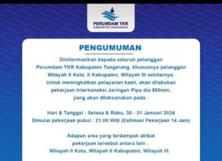 Lakukan Interkoneksi Pipa, PERUMDAM TKR Himbau Masyarakat Pelanggan Tampung Air