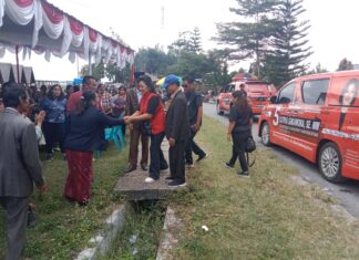 Satgas OMB Polres Toba Lakukan Pengamanan Kampanye Tatap Muka Caleg DPRD Provinsi Sumut Satika Simamora SE, MM
