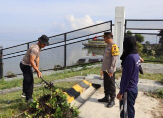 Kapolres Toba Pimpin Langsung Kegiatan Gotong Royong Dalam Rangka Persiapan Event F1 Power Boat (F1H20) 1-3 Maret 2024