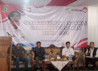 Kolaborasi Wujudkan Visi, Kesbangpol Kotang Gelar Gerakan Kemitraan Ormas Dalam Mensukseskan Pemilu 2024