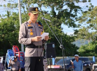 Kapolres Taput Bertindak Selaku Pimpinan Apel Gelar “Serpas” Dalam Rangka Pengamanan PAM TPS Pemilu 2024