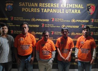 Sat Reskrim Polres Taput Ciduk 4 Pelaku Pencurian Alat Berat Jenis “Backhoe loader”