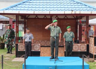 Kepala Staf Kodim (Kasdim) 0210 Tapanuli Utara Bertindak Sebagai Pembina Upacara Kesadaran Berbangsa dan Bernegara
