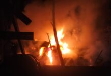 Diduga Dari Arus Pendek Listrik Gudang Penyimpanan Barang Bekas Ludes Dilalap Sijago Merah
