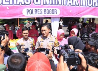 Kapolres Bogor Bekerjasama Dengan Bulog Adakan Giat Bazar Murah Beras dan Minyak