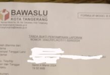 Dugaan Money Politik Di Dapil Satu, Berbuntut Panjang Akhirnya Kader Lapor Ke Bawaslu Kota Tangerang