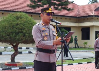 Rangka Pengamanan Mudik Dan Hari Raya Idul Fitri, Kapolres Toba Pimpin Apel Gelar Pasukan ‘Operasi Ketupat Toba 2024’