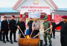 Kalapas Kelas IIB Siborongborong Bersama TNI/Polri Peringati Hari Bhakti Pemasyarakatan Ke-60