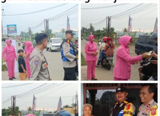 Kapolsek Rancabungur Bersama Ketua Ranting Bhayangkari Rancabungur Lakukan Giat Peduli Warga dan Berbagi Takjil