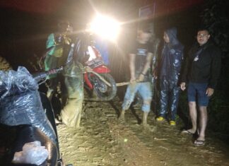 Polsek Babakan Madang Dan Intansi Terkait Lakukan Penanganan Cepat Longsor di Desa Karang Tengah Bogor