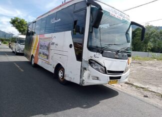 Kecelakaan Sepeda Motor Dengan Bus Pariwisata Didesa Silamosik I Kecamatan Porsea