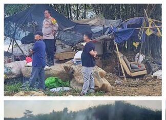 Polsek Rancabungur Cek Lokasi Penemuan Tempat Pembuangan Sampah Ilegal di Desa Mekarsari Rancabungur