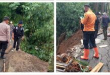 Polsek Dramaga Bersama Instansi Terkait Cek Lokasi TKP Tanah Longsor dan Rumah Roboh di Dramaga Bogor