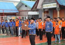 Karutan Kelas IIB Tarutung Ismed Sitorus Bacakan Amanat Menkominfo RI Pada Upacara Hari Kebangkitan Nasional Ke-116 di Rutan Tarutung
