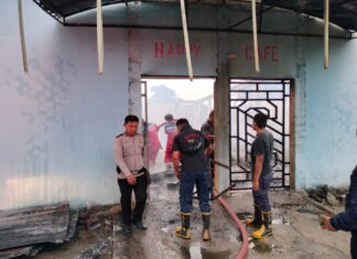 Tempat Hiburan ‘Cafe Happy’ Di Kecamatan Laguboti Hangus Terbakar
