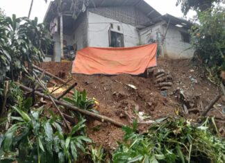 Polsek Ciawi Bersama Instansi Terkait Cek TKP Kejadian Tanah Longsor di Kp. Caringin, Ds. Banjarsari, Kec. Ciawi