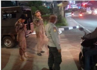 Patroli Gabungan Polsek Ciawi Bersama Instansi Terkait Antisipasi Amankan Konvoi Suporter Viking