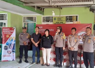 Sambut Hari Bhayangkara ke-78, Polsek Pinang Gelar Bakti kesehatan dan Bakti Sosial di Pakojan