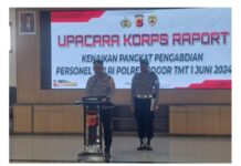 Kapolres Bogor Pimpin Langsung Upacara Kenaikan Pangkat Pengabdian Untuk Pers Polres Bogor