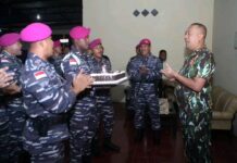 Rayakan HUT Ke -9 Bhayangkara Danyonmarharlan X Beserta Prajurit Beri Kejutan Kepada Dansat Brimob Polda Papua