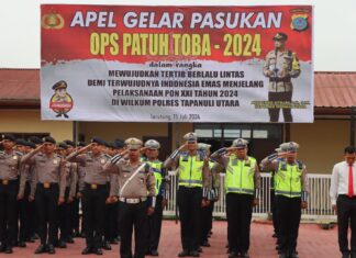 Polres Taput Gelar Apel Operasi Patuh Toba 2024 Dengan Tema “Tertib Berlalu Lintas Demi Terwujudnya Indonesia Emas”