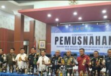 Bea Cukai Memusnahkan 162.708 Botol Miras dan 12.649.930 Batang Rokok Ilegal