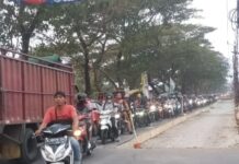 Bikin Macet, Poyek Peningkatan Jalan Di Kota Bumi Dikeluhkan Warga