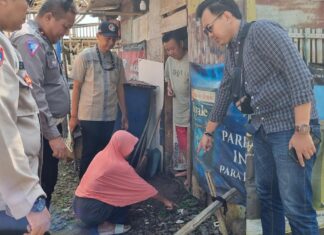 Polsek Parung Olah TKP Terkait Adanya Penemuan Bayi di Kp. Putat Nutug Parung