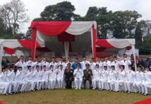 Meriahnya Pengibaran Bendera Sang Merah Putih di wilayah Kecamatan Tamansari