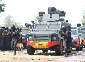 Polres Bogor Gelar Simulasi Pengamanan Kota untuk Hadapi Pilkada Mantap Praja 2024