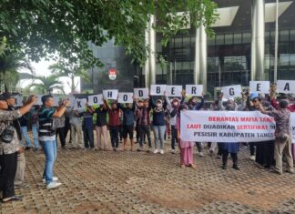 Ratusan Massa AMAK, Gelar Aksi Datangi KPK Dan ATR/BPN Usut Tuntas Mafia Tanah Di kabupaten Tangerang
