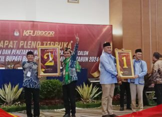 KPU Kabupaten Bogor Gelar Rapat Pleno Penetapan Nomor Urut Paslon Bupati dan Wakil Bupati Pada Pilkada 2024