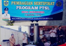 Pemdes Sukaharja Bagikan Sertifikat Program PTSL Tahap Pertama Sebanyak 250 Secara Simbolis
