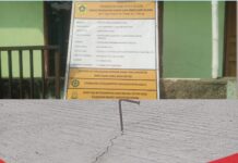 Proyek Rekontruksi Jalan Ciapus-Sukamantri Belum Dilalui Kendaraan Sudah Retak