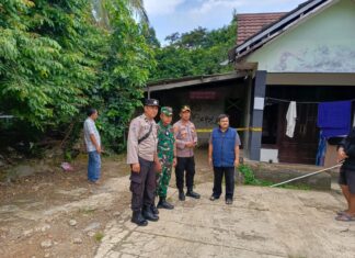 POLSEK SUKARAJA MENANGANI LAPORAN PENEMUAN GRANAT DI DESA CIKEAS