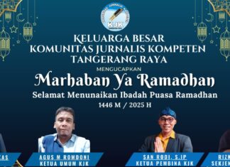 Ketua dan Anggota Komunitas Jurnalis Kompeten Tangerang Raya, Ucapkan Selamat Menjalankan Ibadah Puasa