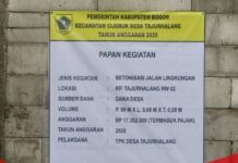Realisasikan Dana Desa Tahap 1 Pemdes Tajurhalang Bangun Jalan Lingkungan