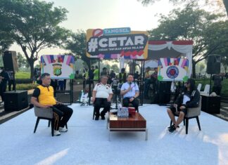 Kapolres Tangerang Selatan bersama Walikota Tangerang Selatan gelar talk show CETAR saat Car Free Day