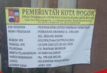Proyek Peningkatan Drainase di Jl. Cibuluh Kota Bogor Disorot, Diduga Tak Gunakan Lantai Kerja
