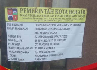 Proyek Peningkatan Drainase di Jl. Cibuluh Kota Bogor Disorot, Diduga Tak Gunakan Lantai Kerja