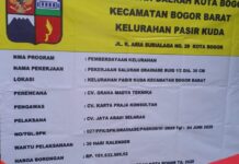 Pemkot Bogor Melalui CV. Jaya Abadi Selaras Bangun Saluran Drainase di Pasir Kuda