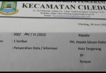 Pemasangan Tiang Internet Ilegal di Ciledug, Kecamatan Surati Satpol PP dan PUPR