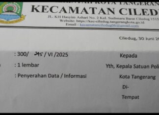 Pemasangan Tiang Internet Ilegal di Ciledug, Kecamatan Surati Satpol PP dan PUPR