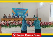 Kapolsek Rambang Pimpin Pengamanan Kunjungan Kerja Ketua TP PKK Muara Enim