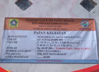 Pemerintah Desa Sukajadi Bangun Jalan dan TPT di Kampung Babakan dengan Dana Desa Tahap II