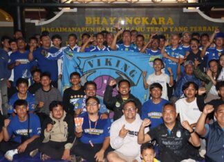 Nobar Persib di Polres Ciamis: Lautan Biru Pemersatu Suporter dan Forkopimda