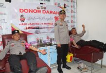 POLRES MUARA ENIM GELAR DONOR DARAH DALAM RANGKAIAN HUT HUMAS POLRI KE-74
