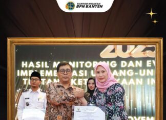 Kanwil BPN Banten Raih Penghargaan PPID Terbaik dan Badan Publik Informatif 2025